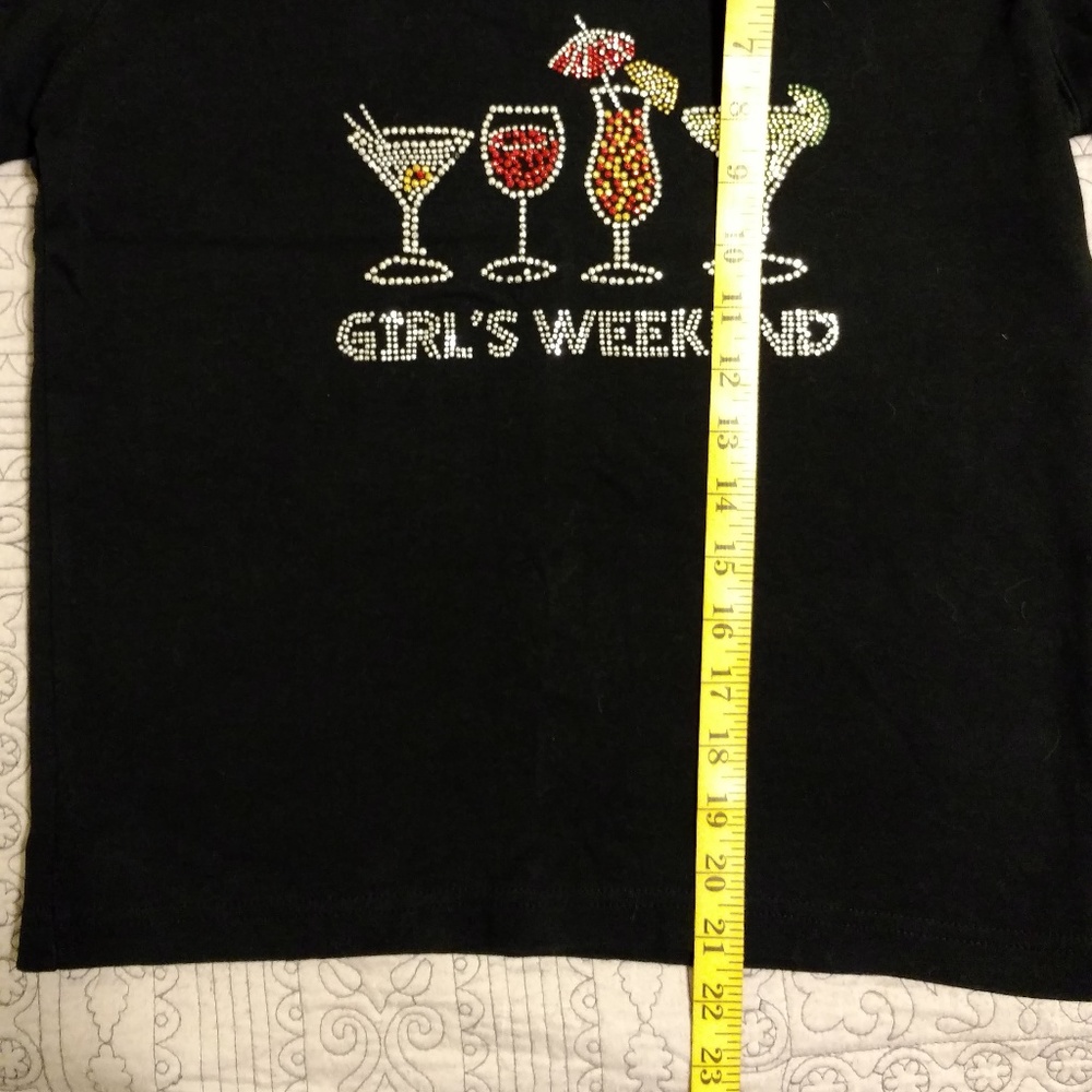 "Girl's Weekend" Rhinestone Embellished Tee - Picture 8 of 11